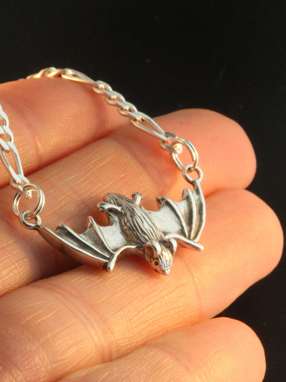 Sterling Silver Flying Bat Pendant