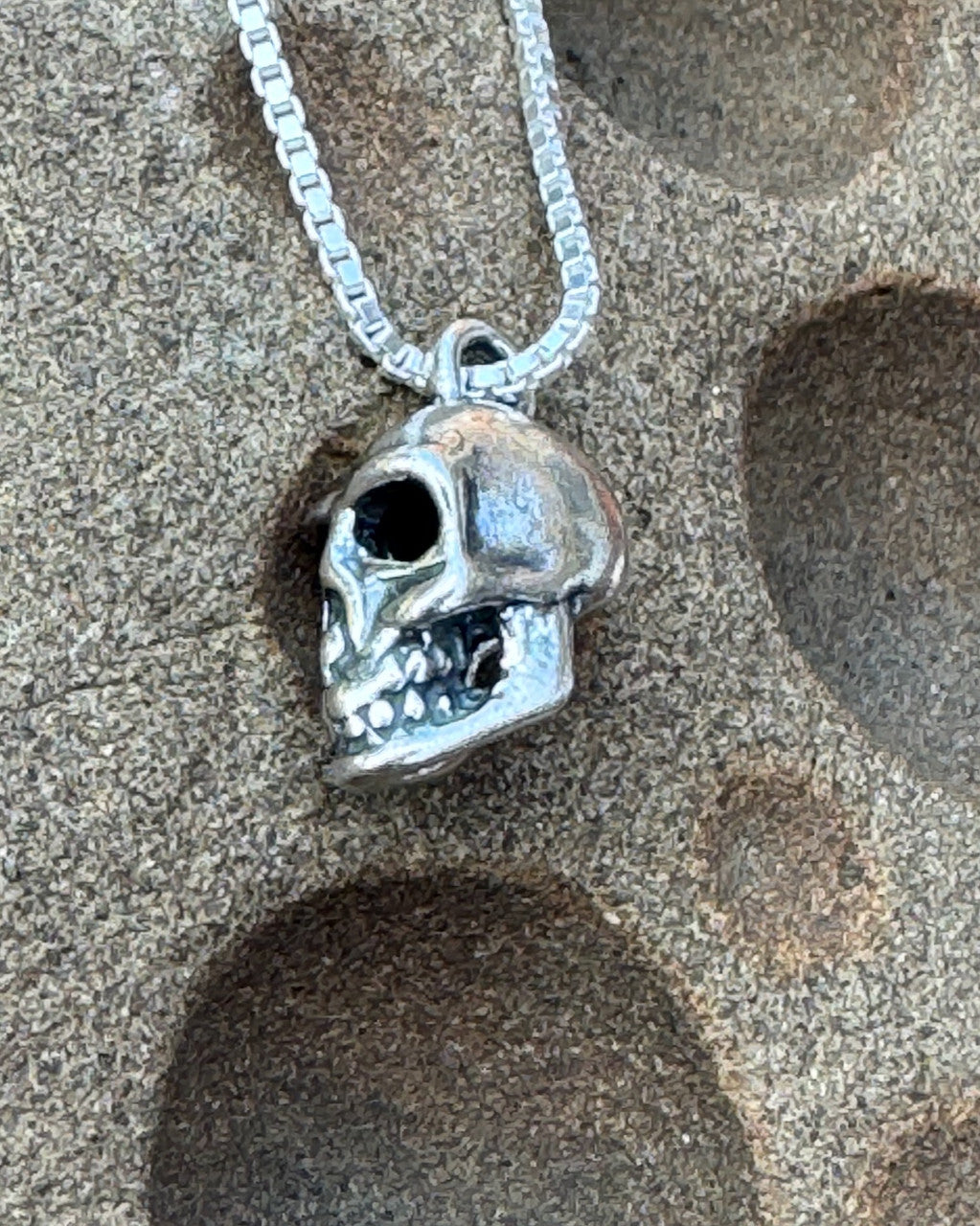 Small Skull Charm - Silver