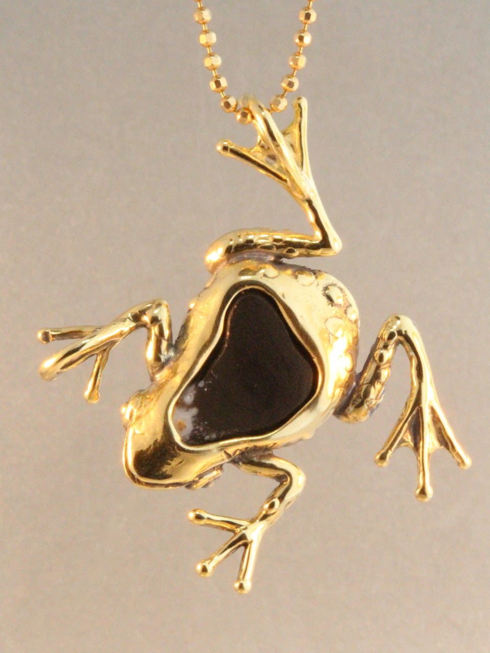 Harlequin Frog Pendant - 18K Gold - SOLD