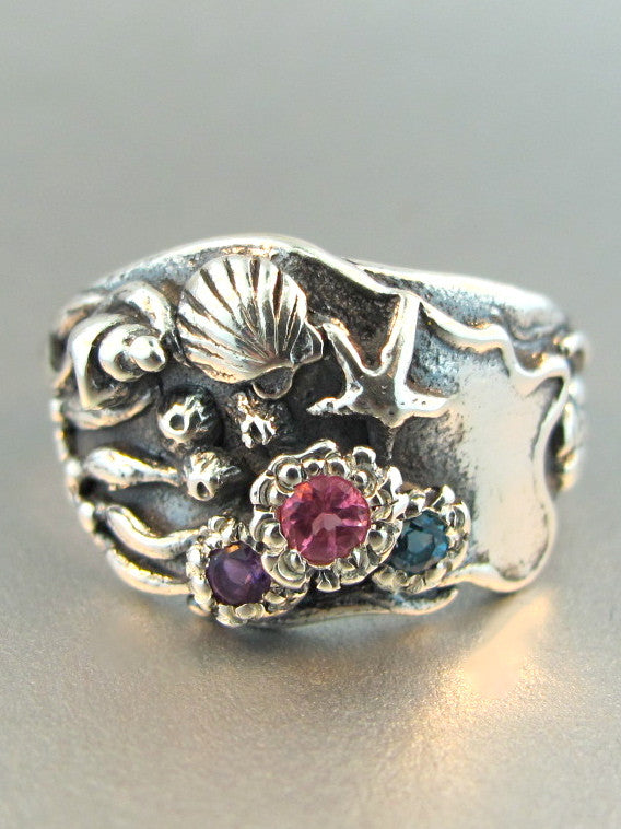 Amethyst, Pink Tourmaline and Blue Topaz