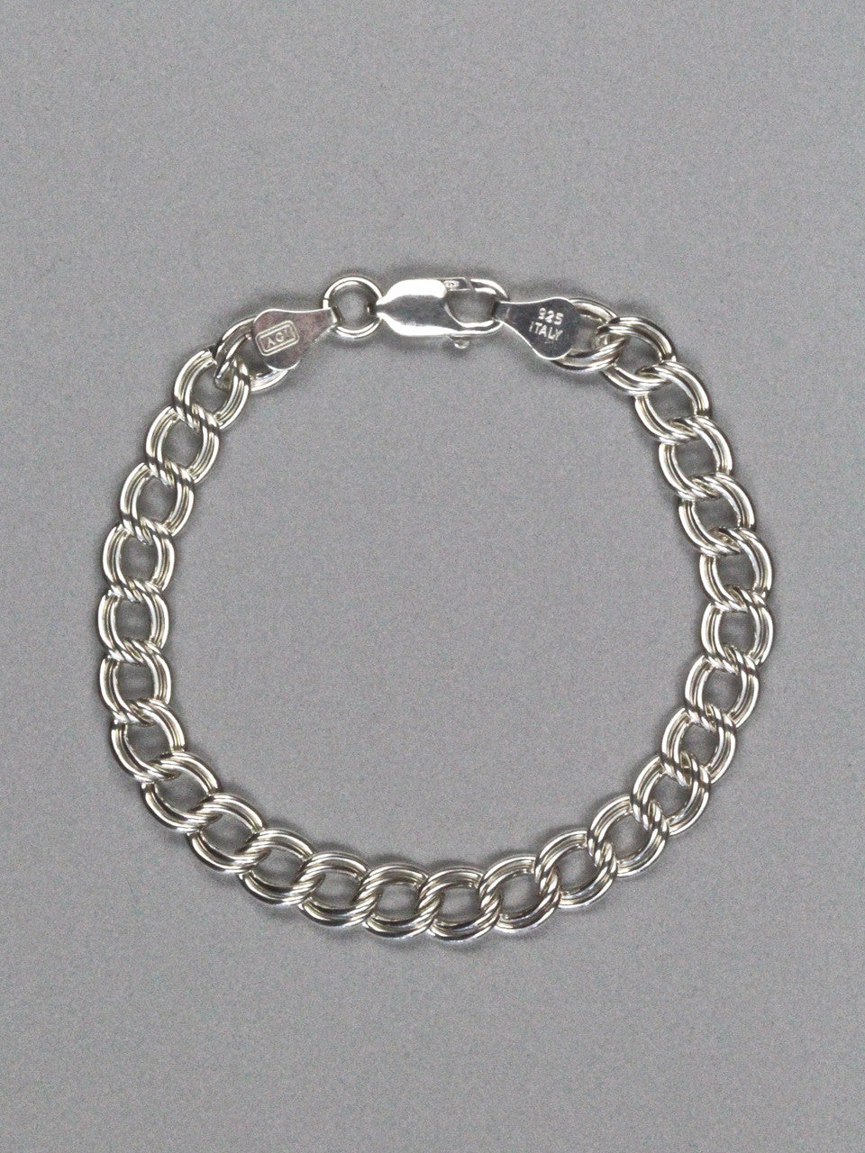 Double Linked Charm Bracelet - Sterling Silver