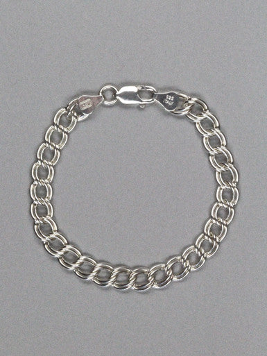 Double Linked Charm Bracelet - Sterling Silver
