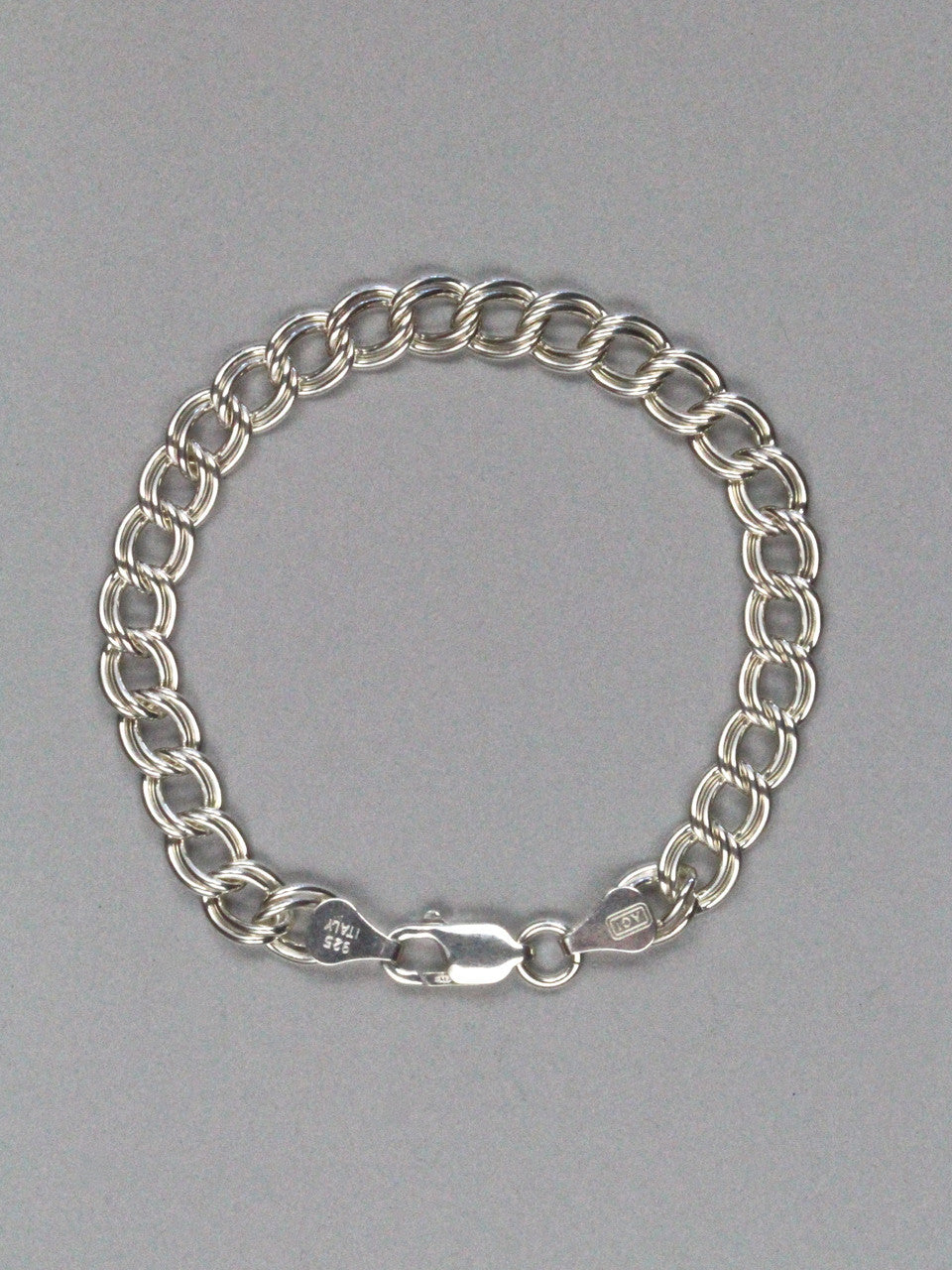 Double Linked Charm Bracelet - Sterling Silver