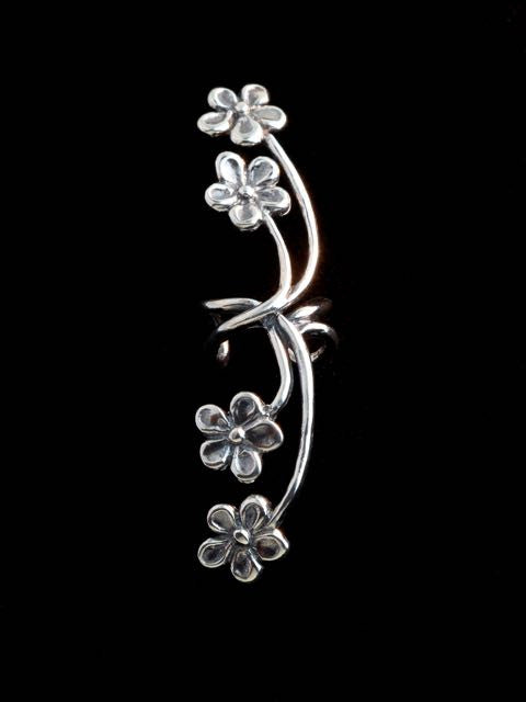 Forget Me Not Ear Cuff in Silver