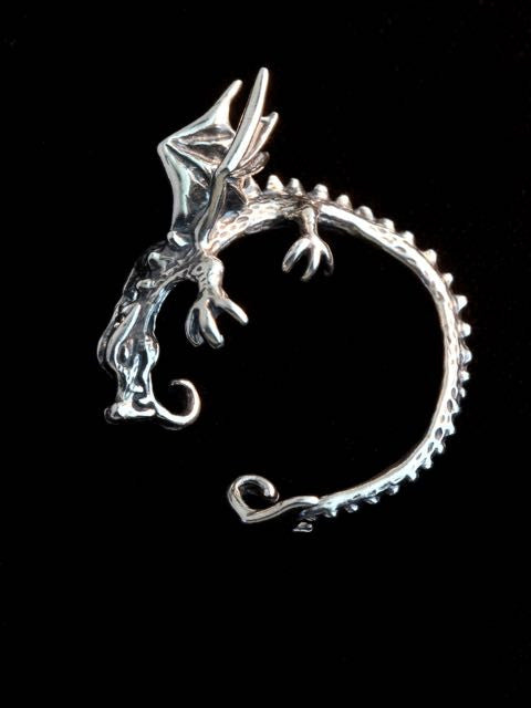 Dragon Whisperer Ear Cuff Hoop Silver