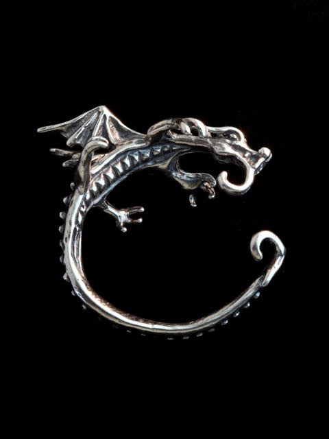 Dragon Whisperer Ear Cuff Hoop Silver
