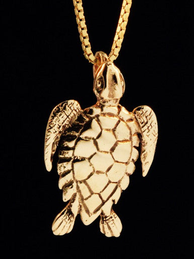 Gold Sea Turtle Charm - 14k Gold
