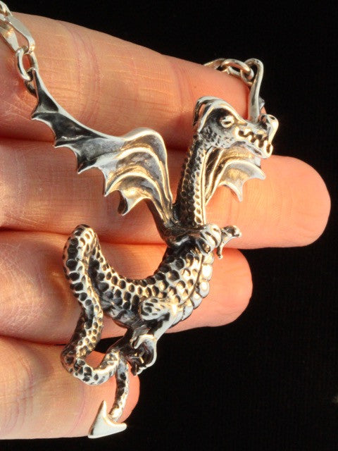 Dragon - Ancient Gwendolyn Dragon Neckpiece - Silver