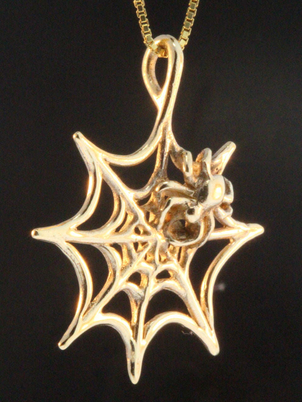 14K gold Spider Web Charm