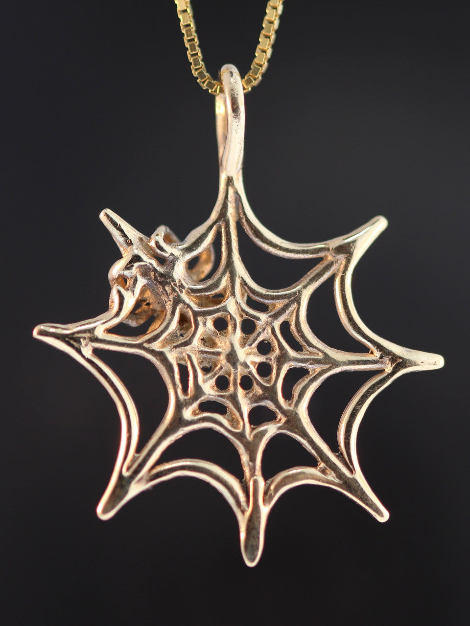 14K gold Spider Web Charm