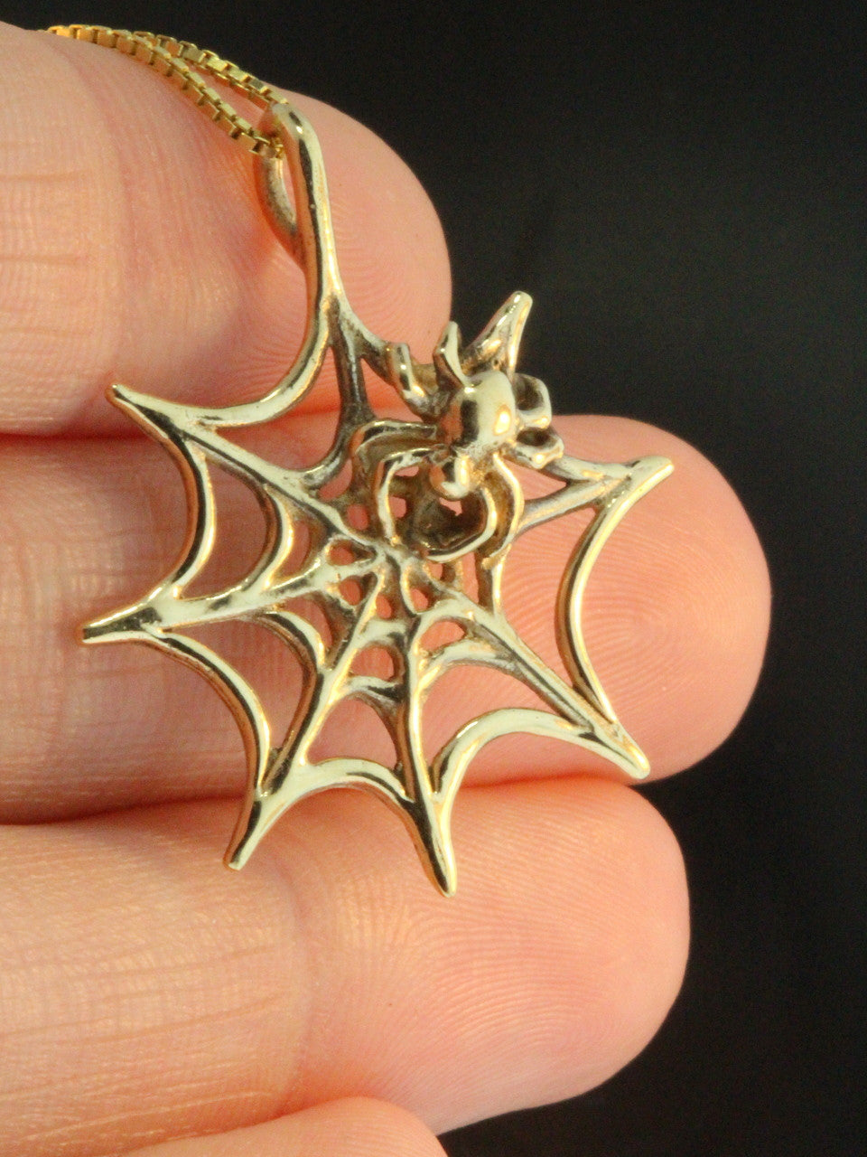 14K gold Spider Web Charm