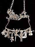 Santa and Sleigh Christmas Charm Collection - Sterling Silver