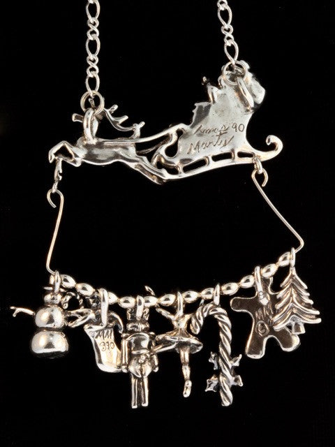 Santa and Sleigh Christmas Charm Collection - Sterling Silver