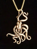 Octopus Charm Pendant - Solid 14k Gold