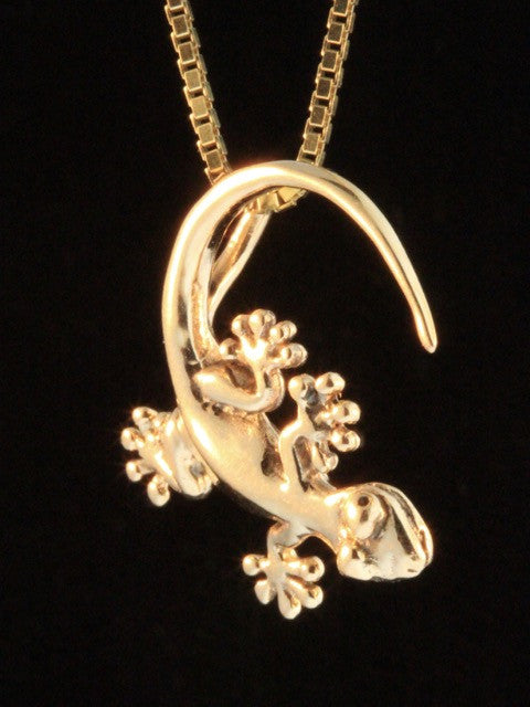 Gecko Charm - 14k Gold