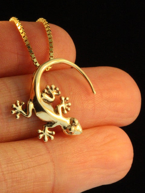 Gecko Charm - 14k Gold