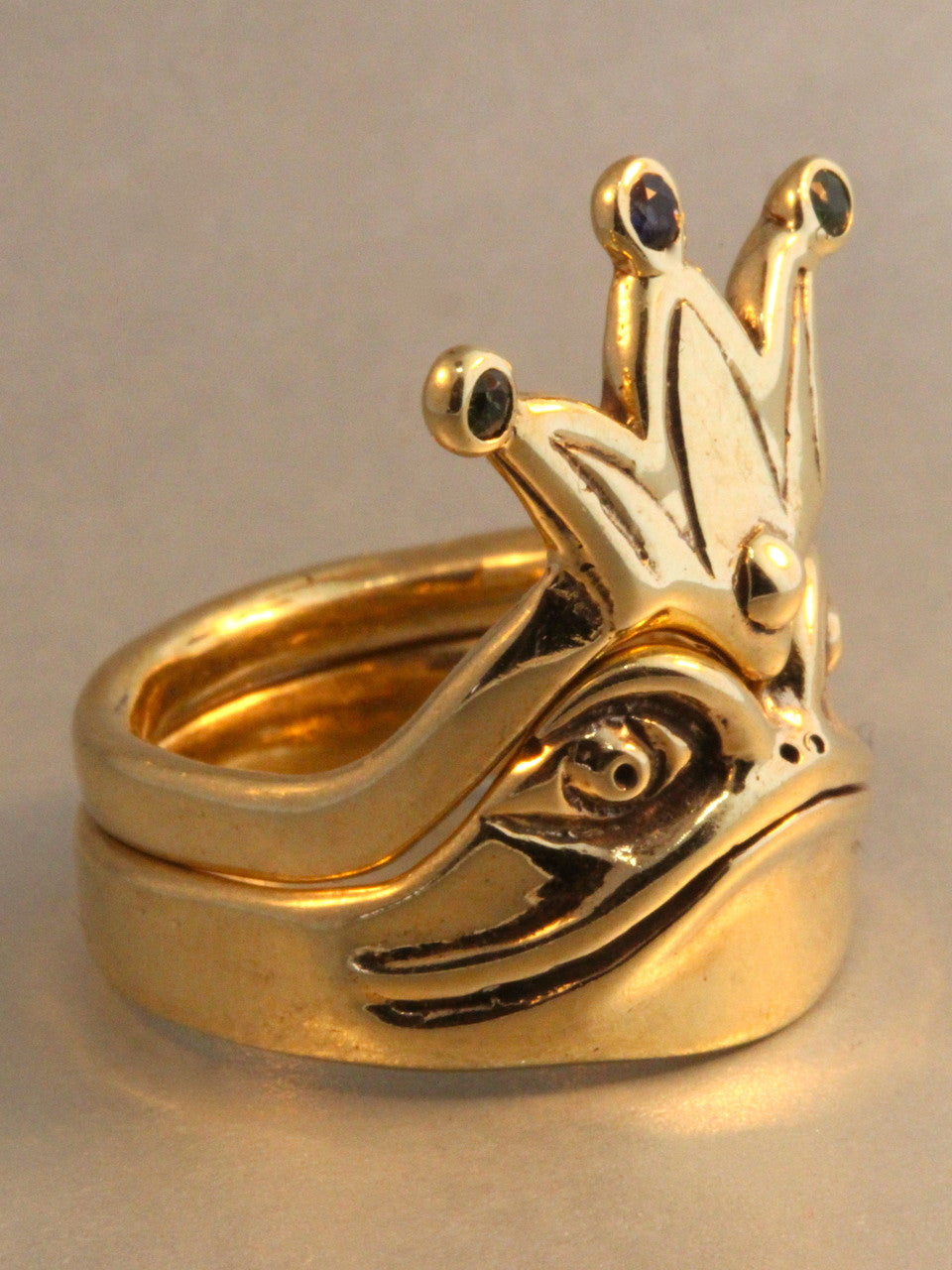 Enchanted Frog and Crown Ring - Two Parts 14K