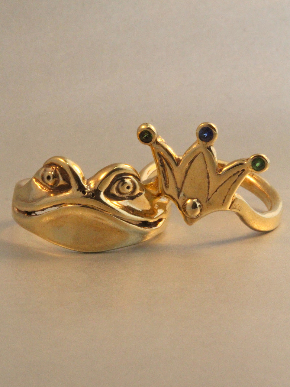 Enchanted Frog and Crown Ring - Two Parts 14K