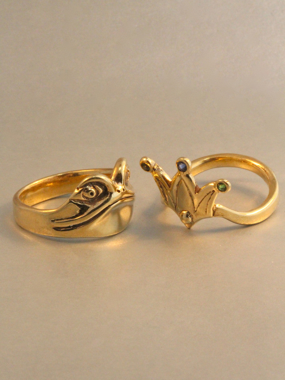 Enchanted Frog and Crown Ring - Two Parts 14K