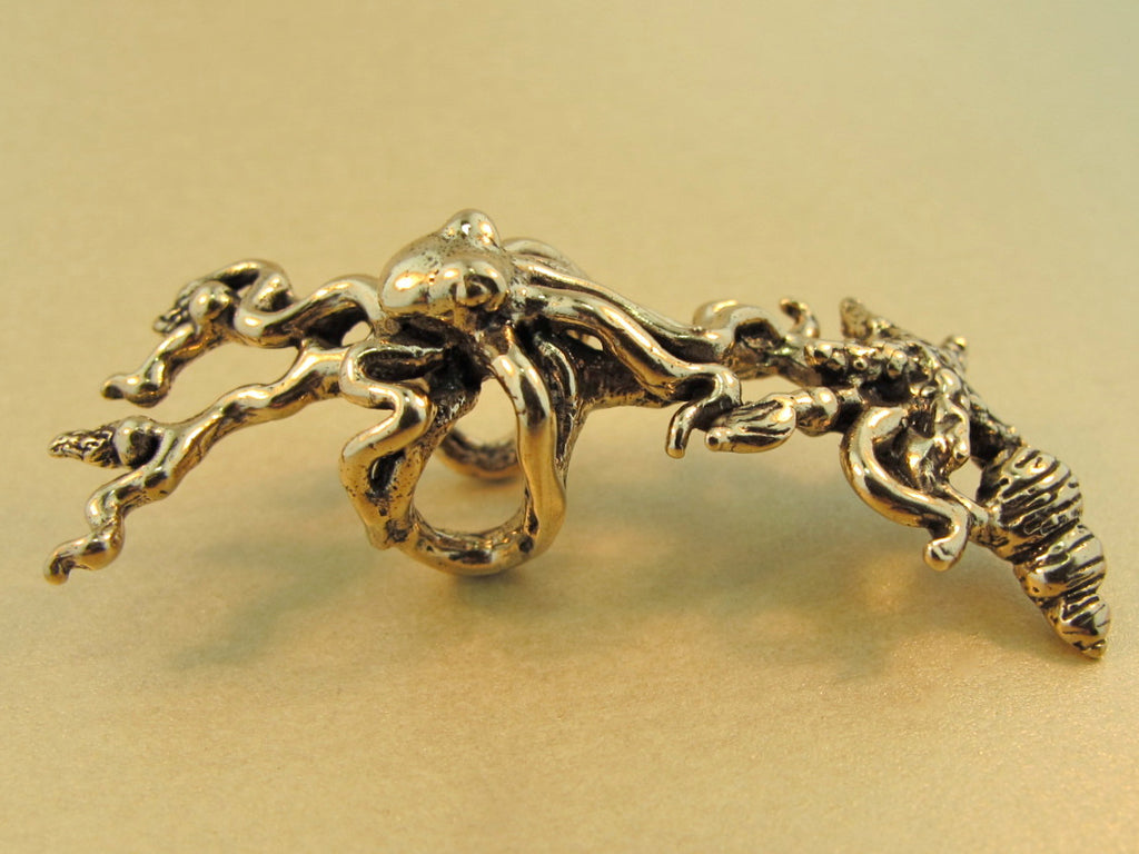 Poseidon's Gift - Octopus and Starfish Ear Cuff