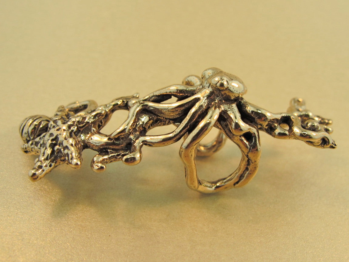 Poseidon's Gift - Octopus and Starfish Ear Cuff