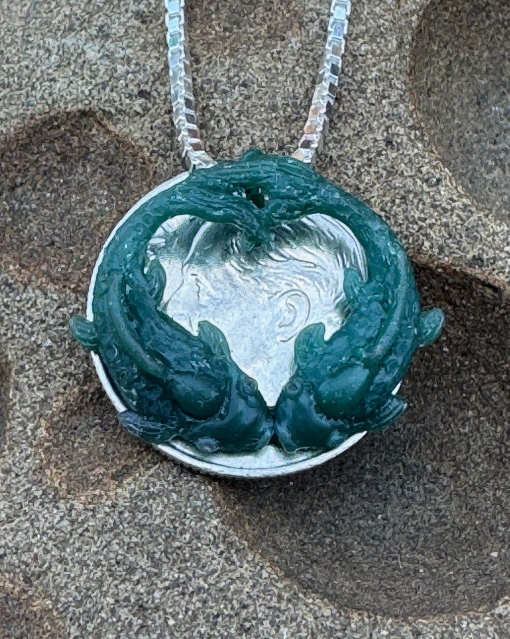 Koi Love Charm Original Wax Carving