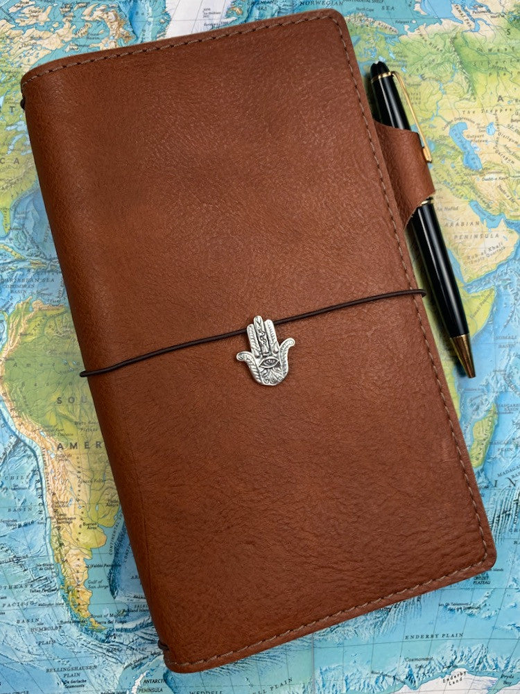 Hamsa Hand Traveler Notebook Charm in Silver
