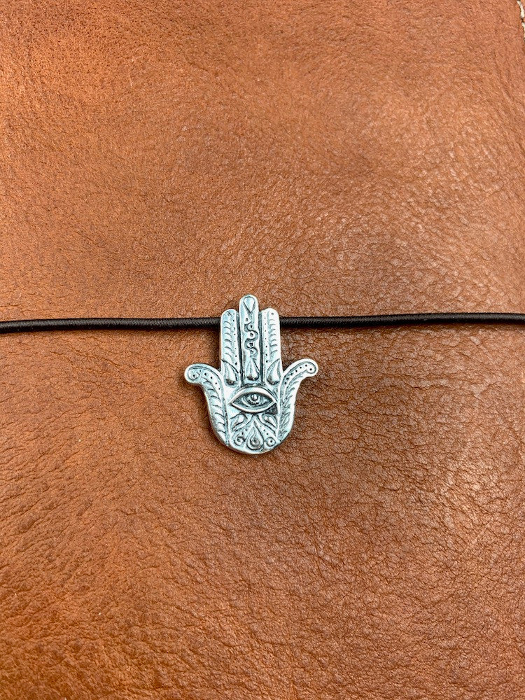 Hamsa Hand Traveler Notebook Charm in Silver