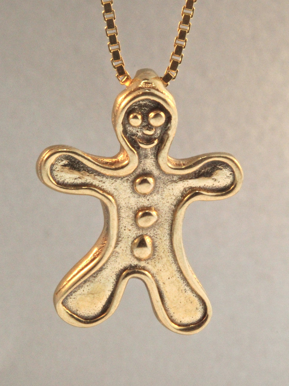 Gingerbread Man Charm - 14k Gold