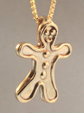Gingerbread Man Charm - 14k Gold