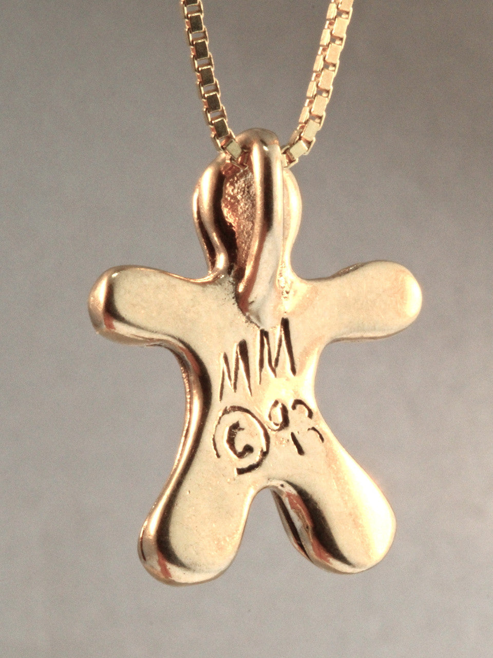 Gingerbread Man Charm - 14k Gold