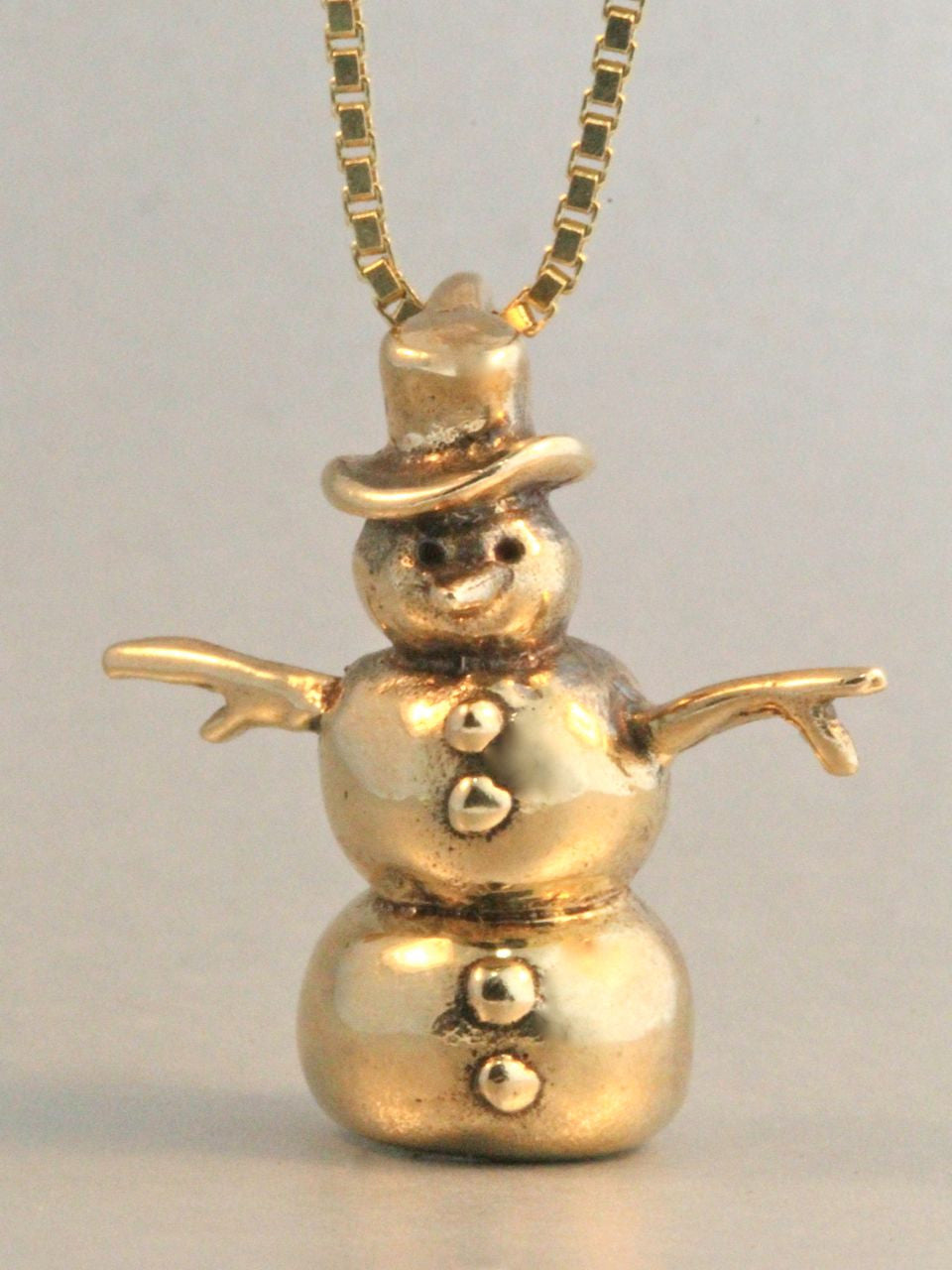 14K gold snowman charm