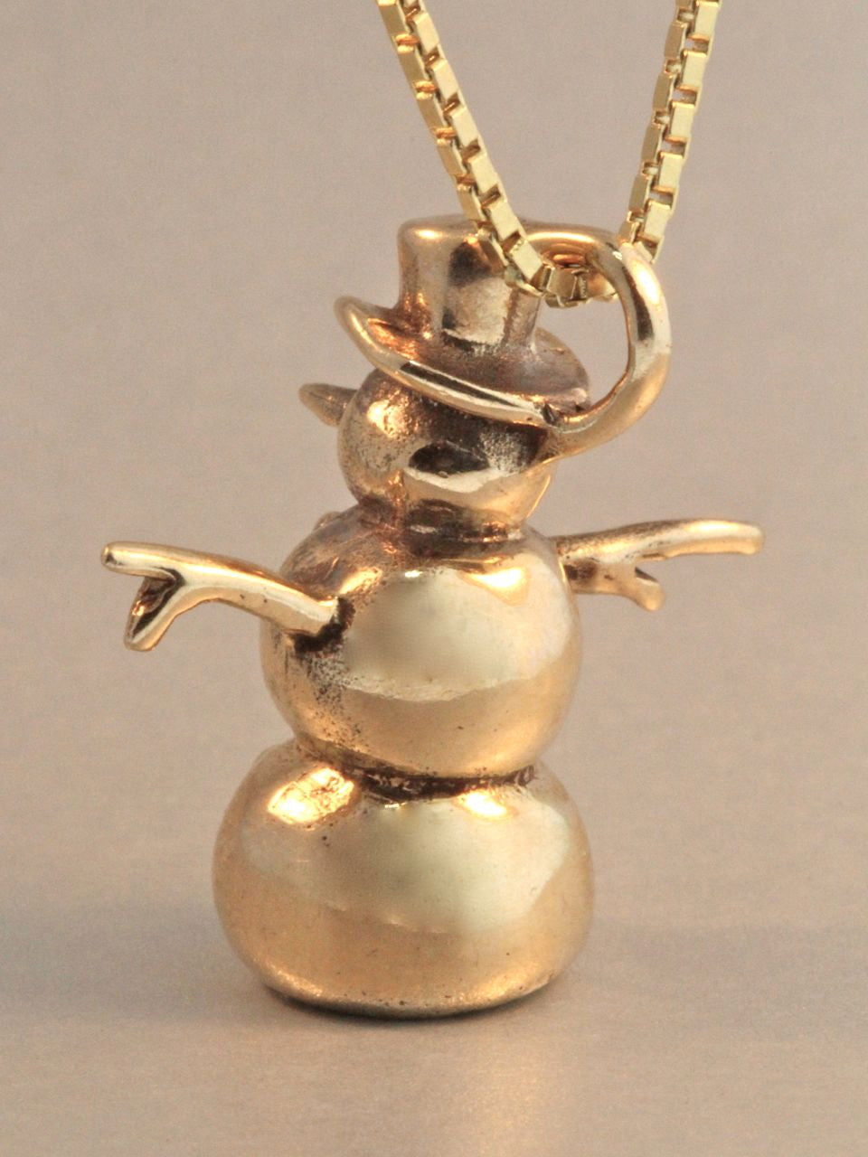 14K gold snowman charm