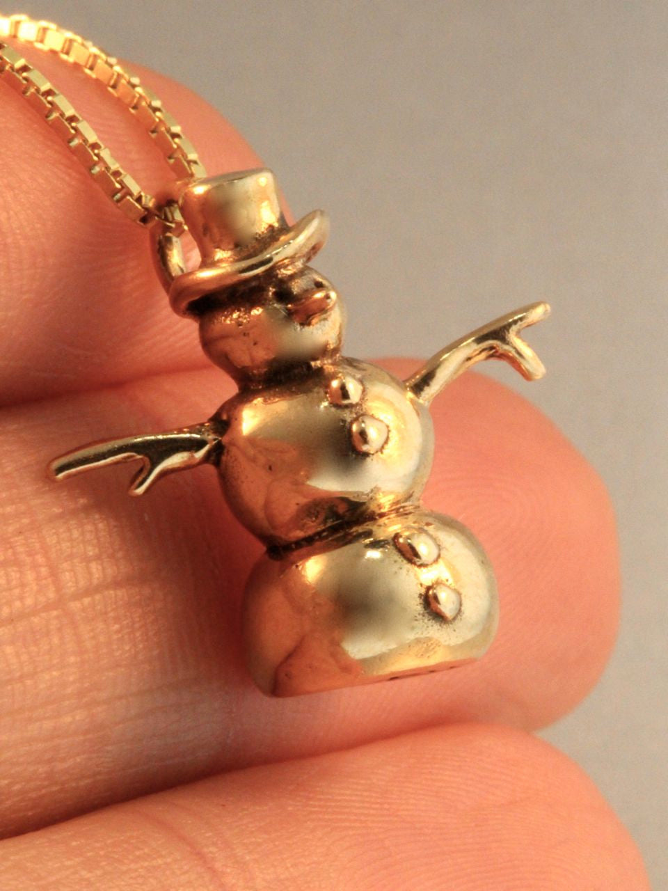 Christmas - Snowman Charm - 14k Gold