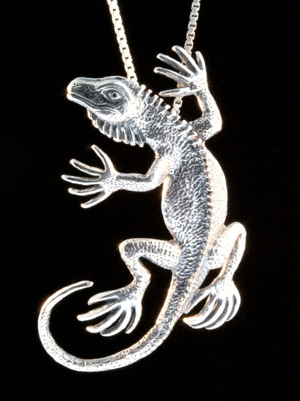 Iguana Pendant - Sterling Silver