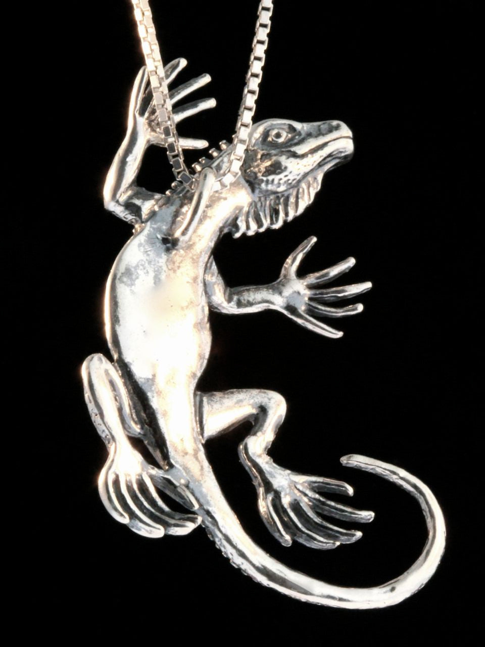 Iguana Pendant - Sterling Silver
