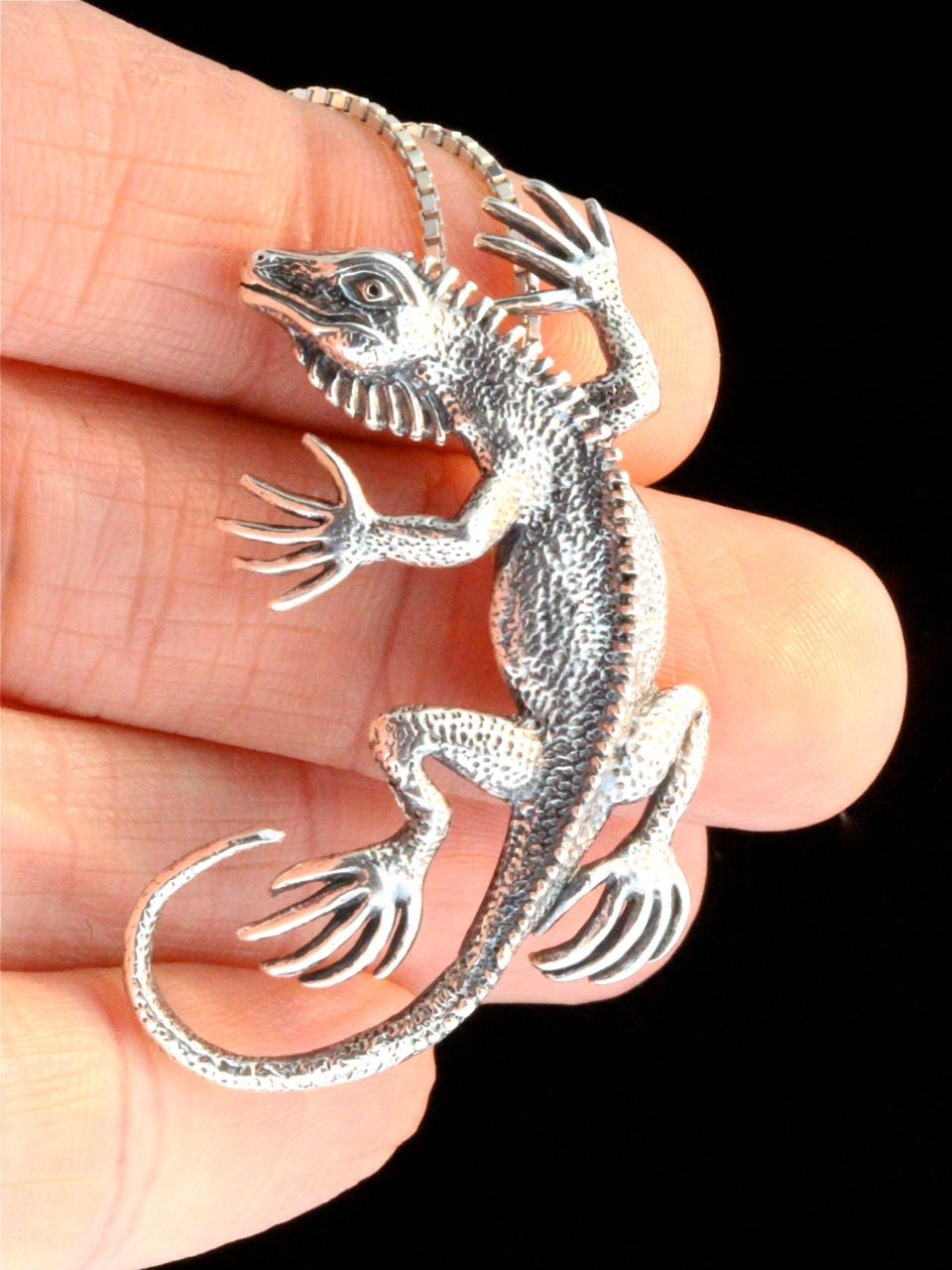 Iguana Pendant - Sterling Silver