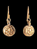 Jack-O-Lantern Pumpkin Earrings - Bronze