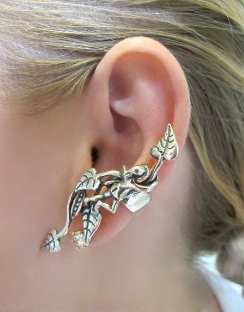 Jack and the Beanstalk Ear Cuff Silver