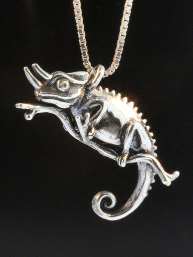 Jackson Chameleon Charm Pendant - Sterling Silver