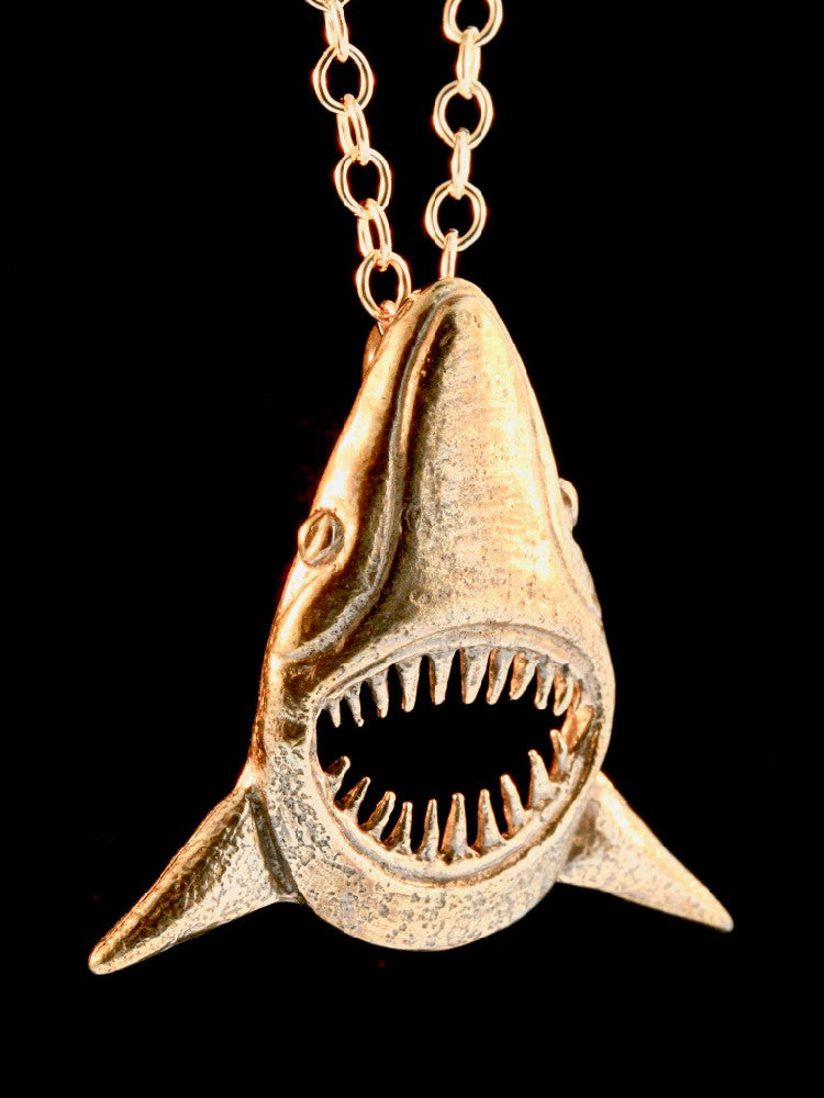 Jaws Shark Pendant in Bronze