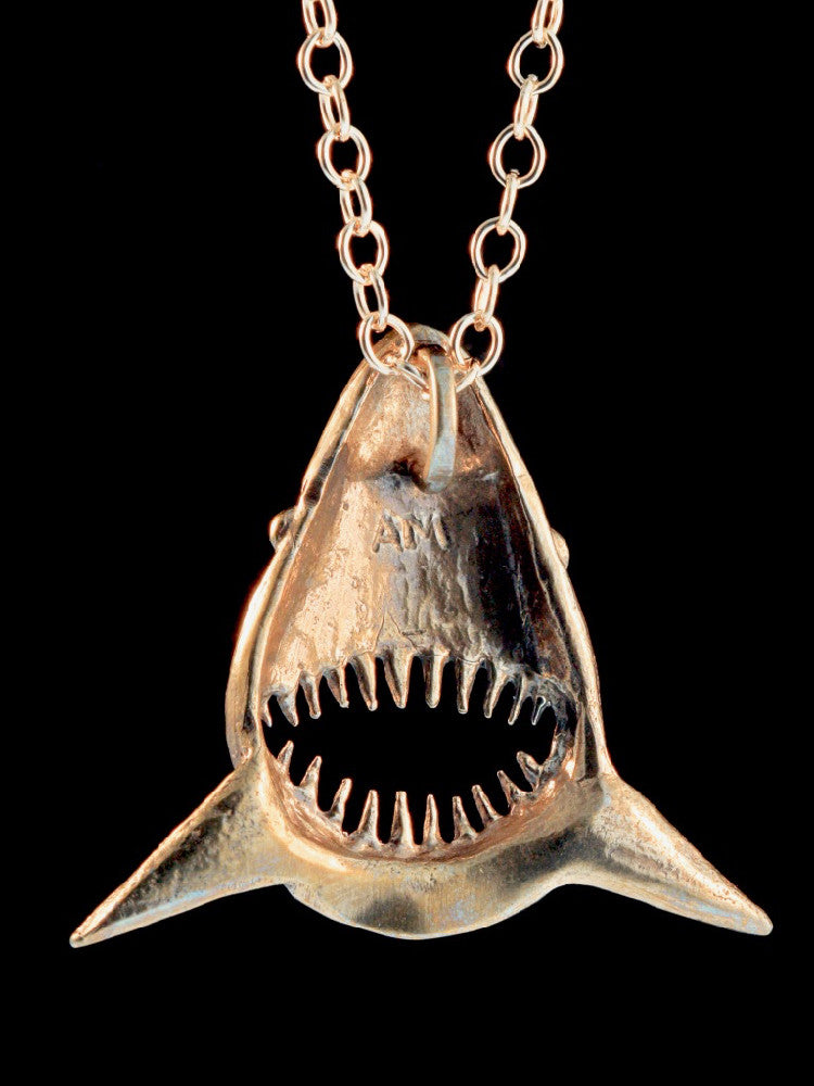 Jaws Shark Pendant in Bronze