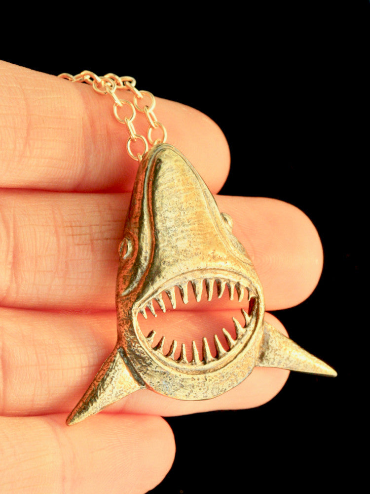 Jaws Shark Pendant in Bronze