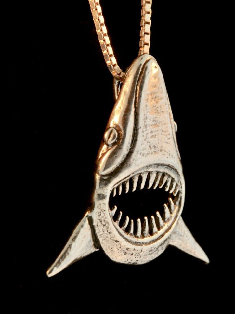 Jaws Shark Pendant in Silver