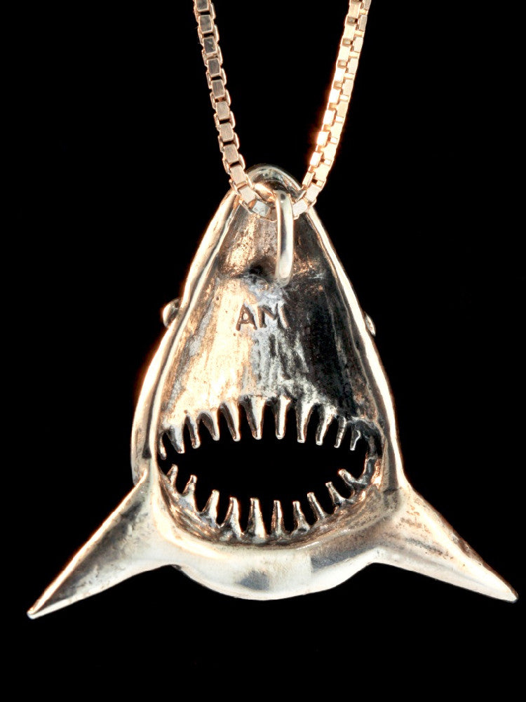 Jaws Shark Pendant in Silver