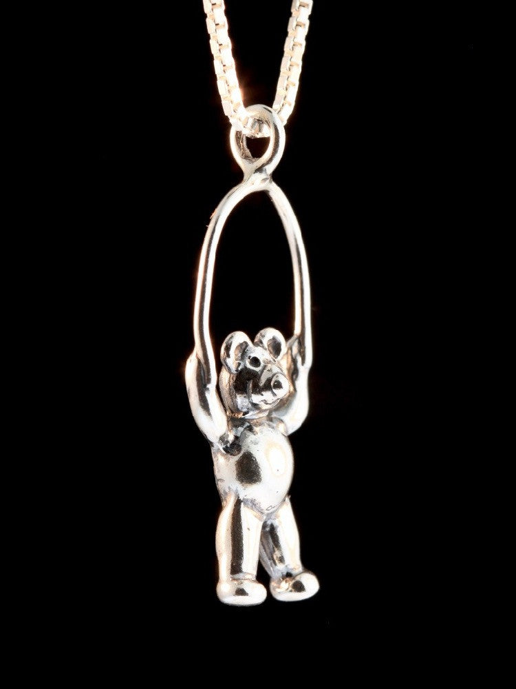 Jump Rope Bear Charm - Silver