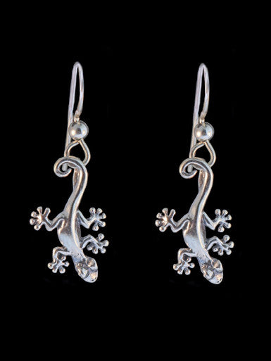 Jungle Jewel Gecko Earrings - Sterling Silver