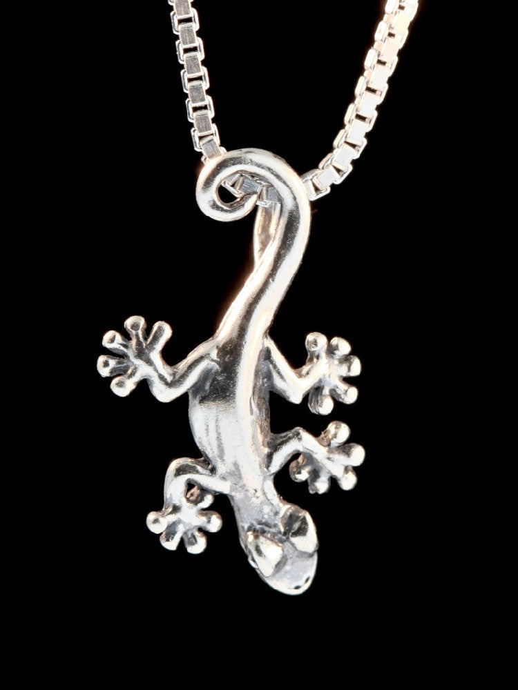 Jungle Jewel Gecko Charm in Silver