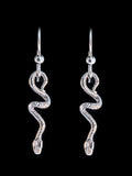 Jungle Jewel Vine Snake Earrings - Sterling Silver