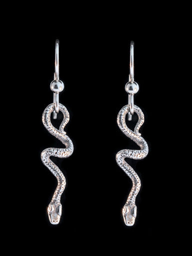 Jungle Jewel Vine Snake Earrings - Sterling Silver